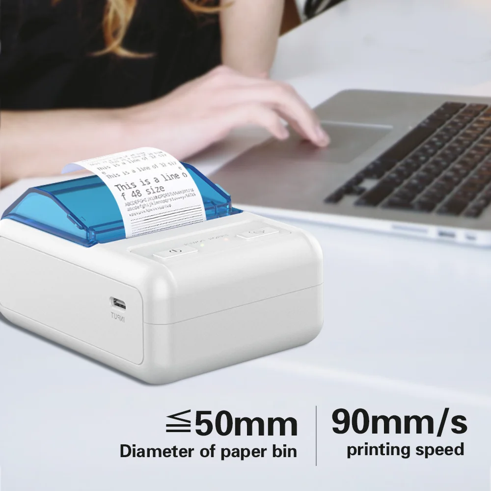 Mini Bluetooth Pos Pc 58Mm * 50Mm Stampante Termica Stampante Per Ricevute Usb Stampante Per Ricevute Termica Tascabile Impresorav Bluetooth