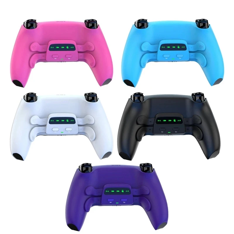 Per Ps5 Gamepad Controller Kit Remappable Back Shell E 4 Pulsanti Posteriori Rise Remap Kit Con Indicatore Led Turbo-Speed Regolabile