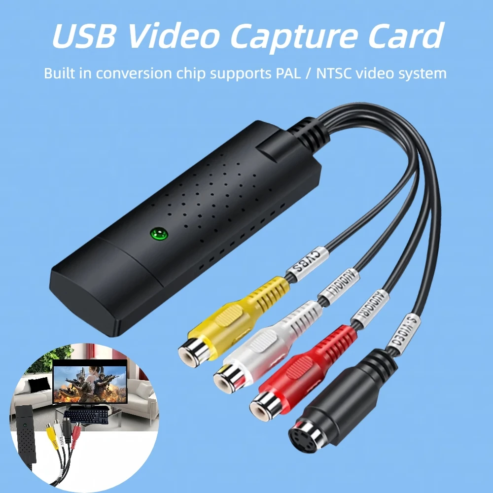 Convertitore Audio Video Usb 2.0 Scheda Di Acquisizione Easy Cap Convertitore Audio Video Tv Dvd Vhs Scheda Adattatore Di Acquisizione Audio Tv Video 