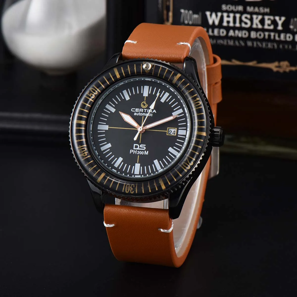 Certina Ds Ph200M Orologio Al Quarzo Orologio Da Uomo Di Lusso Business Casual Moda Uomo Orologi Orologio Impermeabile In Pelle Per Uomo Quadrante Gra