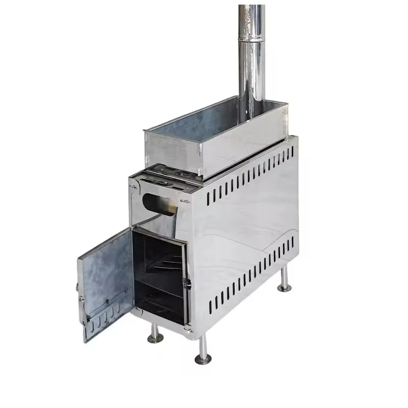 Nuovo Design Prezzo Di Fabbrica Portatile In Acciaio Inox Stufa A Legna Sauna Tenda Stufa Con Camino Lungo Per Picnic All'Aperto Pesca Sul Ghiaccio