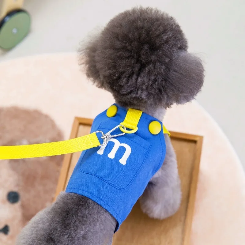 1/Set Fashion Pet Dog Harness Dog Vest Puppy Clothes Pet Traction Harness Summer Letter Harness Collare Per Cani Accessori Per Animali Domestici