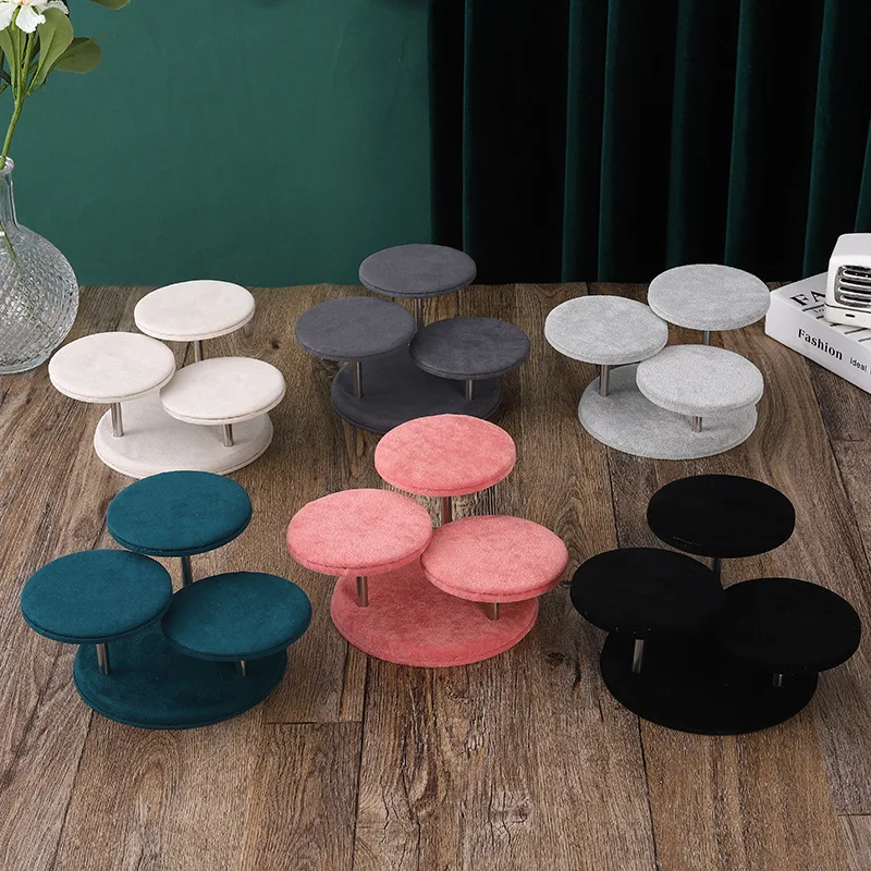 3 Layer Round Jewelry Display Stand Bracelet Chain Watch Holder Rack Jewelry Display Organizer Stand