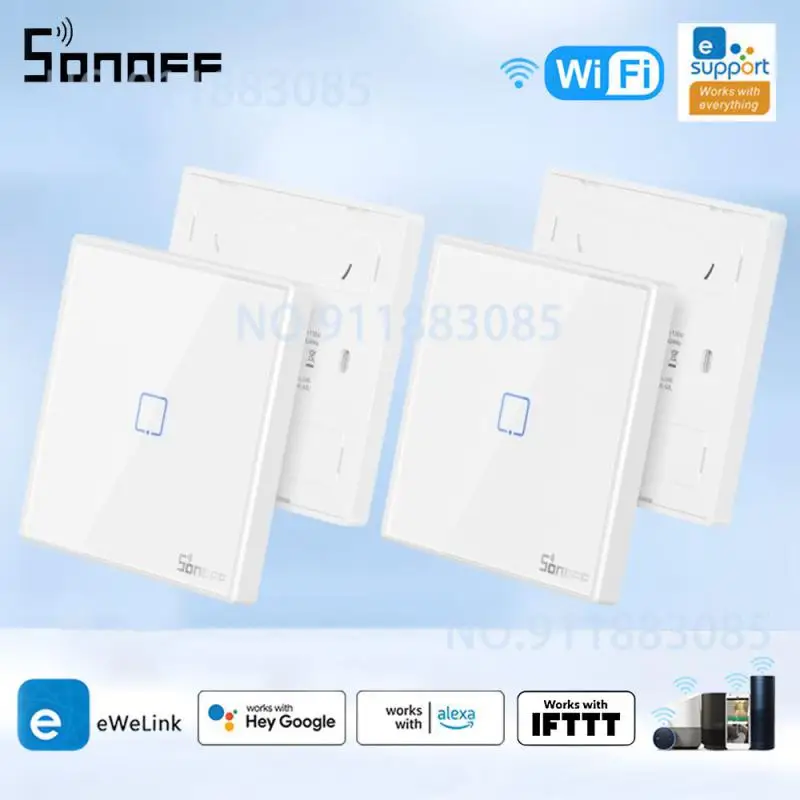 Sonoff T1 Spina Ue/Regno Unito 86 Tipo Smart Wall Touch Light Switch Pannello In Vetro Temperato Touch Supporto Wifi App Touch Control 1/2/3Gang