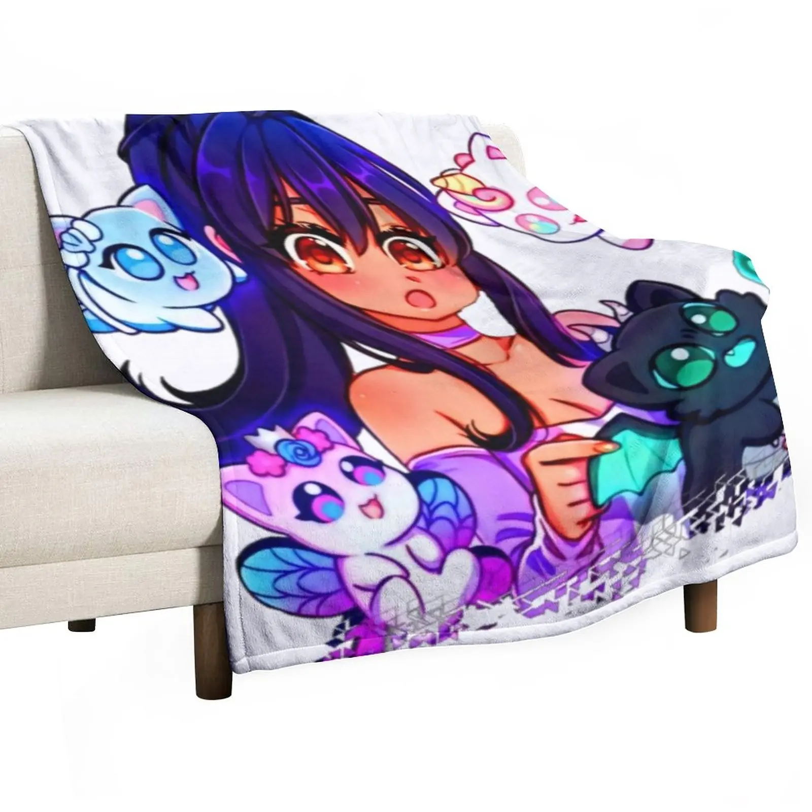Aphmau Meow Plushies Anime Cats Throw Coperta Coperta Fluffy Bed Plaid