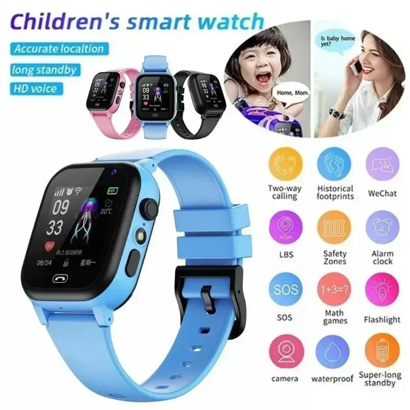 2024 Kids 4G Smart Watch Sim Card Videochiamata Sos Gps Location Phone Watch Camera Location Tracker Smartwatch Per Bambini Impermeabile