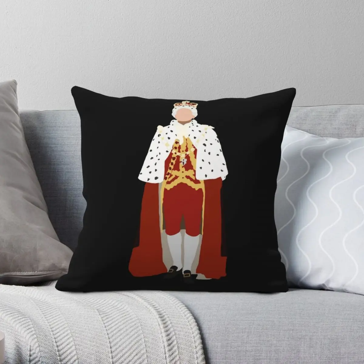 Hamilton King George Iii Federa Quadrata Poliestere Lino Velluto Creativo Zip Decor Fodera Per Cuscino Della Stanza