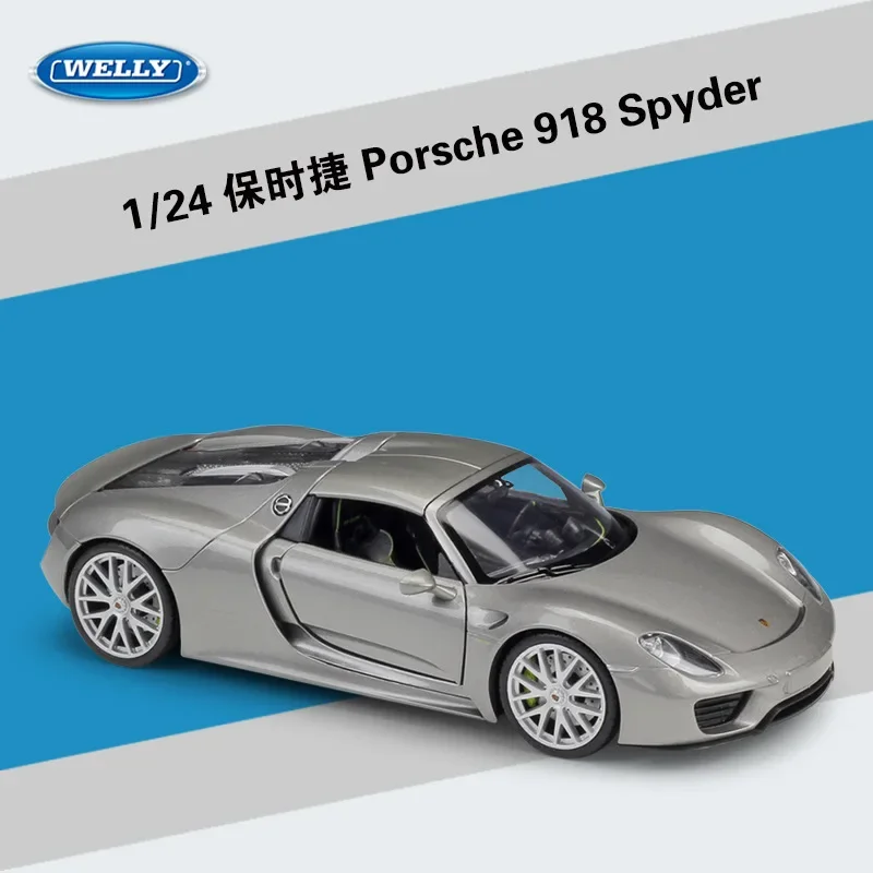 Welly 1:24 Porsche 918 Spyder Sports Car High Simulation Diecast Car Metal Alloy Model Car Toys For Children Gift Collection