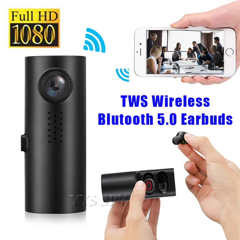 1080P Fhd Mini Car Dvr Camera Veicolo Dashcam Videocamera Videoregistratore Digitale Videoregistratore Auricolari Wireless Tws Auricolari Bluetooth