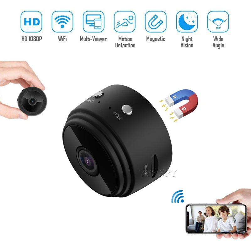 Mini Video Telecamera Di Sorveglianza Di Sicurezza Domestica Wifi Microcamera Senza Fili Di Controllo A Circuito Chiuso Videocamera Ip Cam Nascosta Su