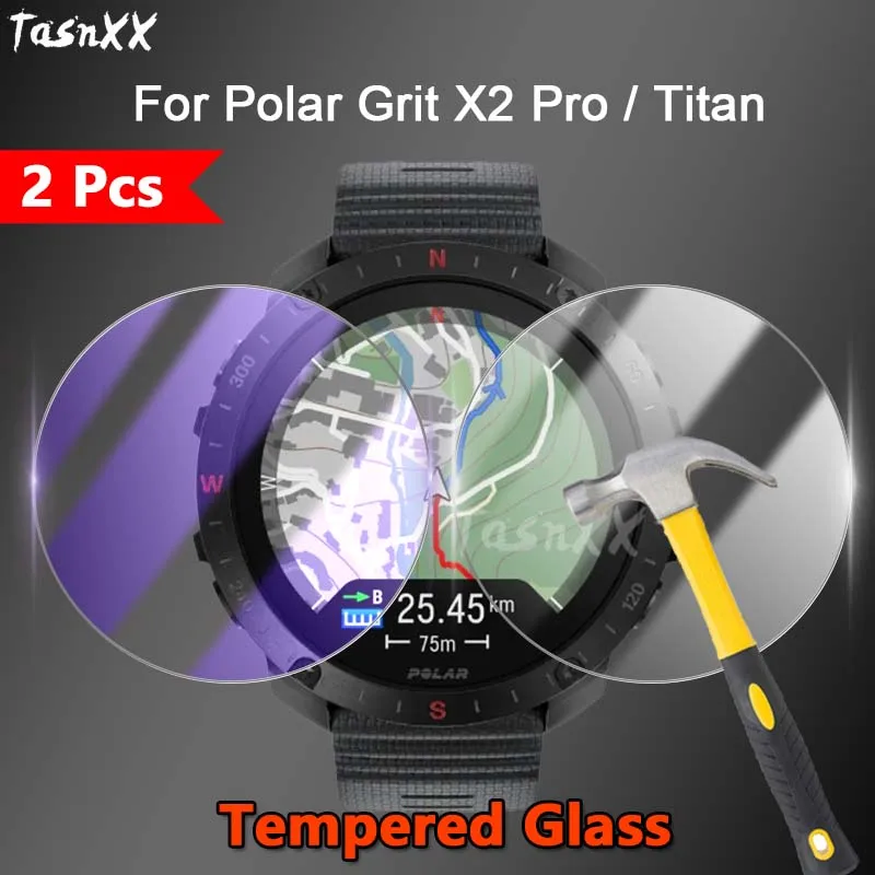 2 Pezzi Per Polar Grit X2 X Pro / Titan 2.5D Ultra Slim Hd Clear / Anti Purple Light 9H Pellicola Proteggi Schermo In Vetro Temperato