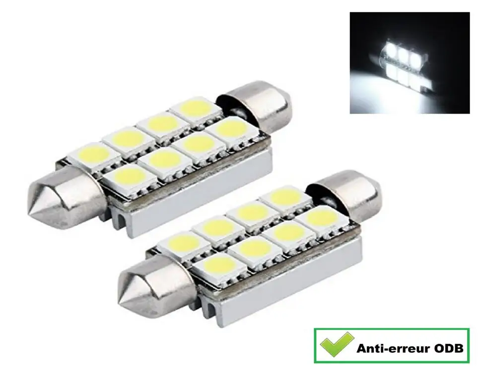 4 Ampolle Del Voiture Festoon C5W Canbus 41Mm 8Smd 42M Marchio Bianco