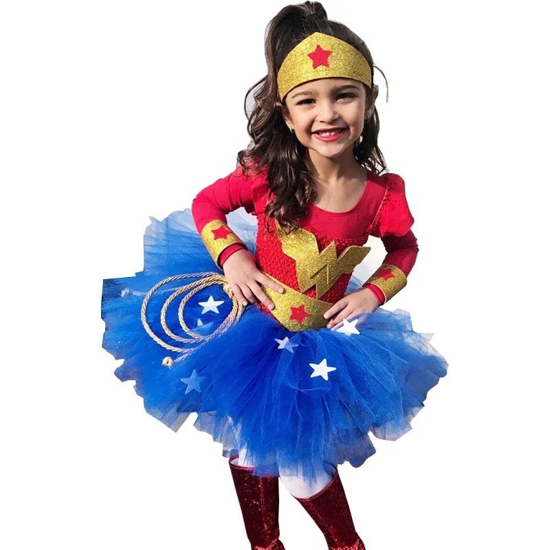 Wonder Woman Costume Bambini Costume Da Supereroe Costume Da Ragazza Costume Di Halloween Per Bambini