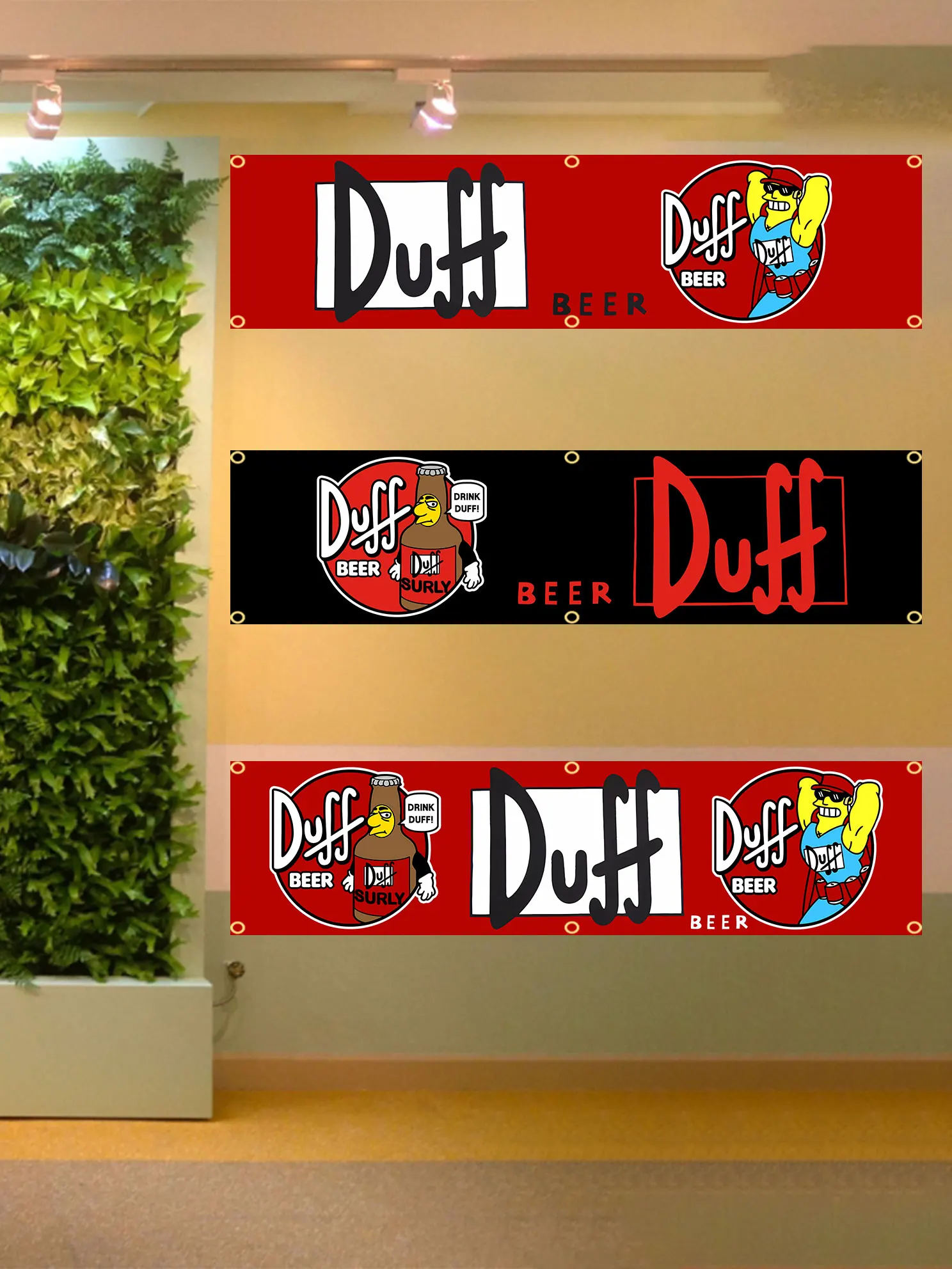 60X240Cm Duffs Beer Flag Banner Arazzo Bandiera Stampata In Poliestere Garage O All'Aperto Per La Decorazione