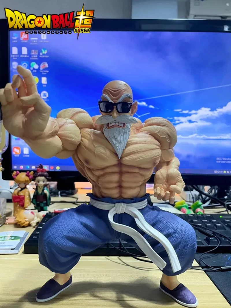 24Cm Dragon Ball Master Roshi Muscle Figures Anime Figures Pvc Action Statue Model Gk Toys Collecte Decora I Regali Di Compleanno Dei Bambini