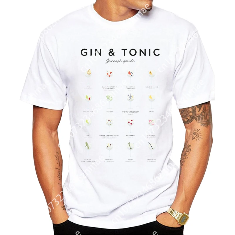 Moda Cibo Uomo T-Shirt Hipster Gin And Tonic T-Shirt Stampate Magliette A Maniche Corte T-Shirt Divertente