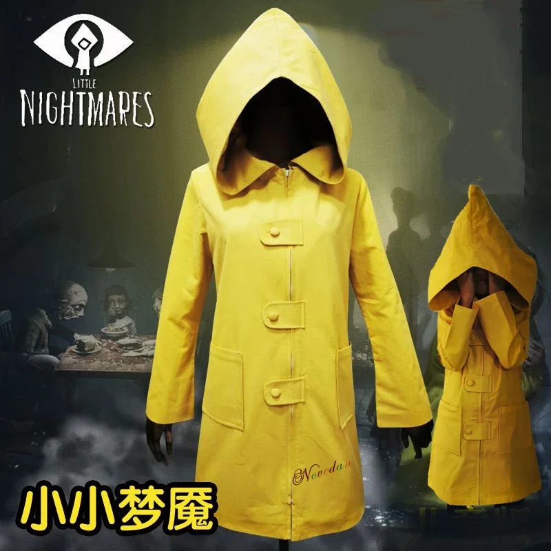 Little Nightings 2 Monkey Six Costume Cosplay Hungry Kids Little Six Yellow Long Jacket Coat Halloween Suit Waterproof
