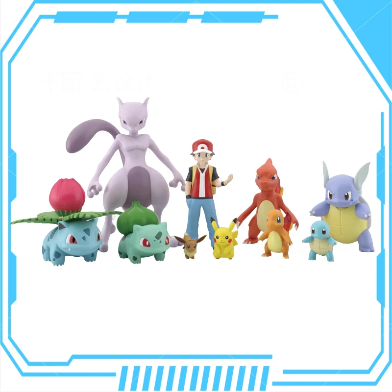 Bandai Candy Toy 1/20 Pikachu Mewtwo Squirtle Bulbasaur Charmander Ash Ketchum Kawaii Boxed Egg Action Toys Figure Regalo