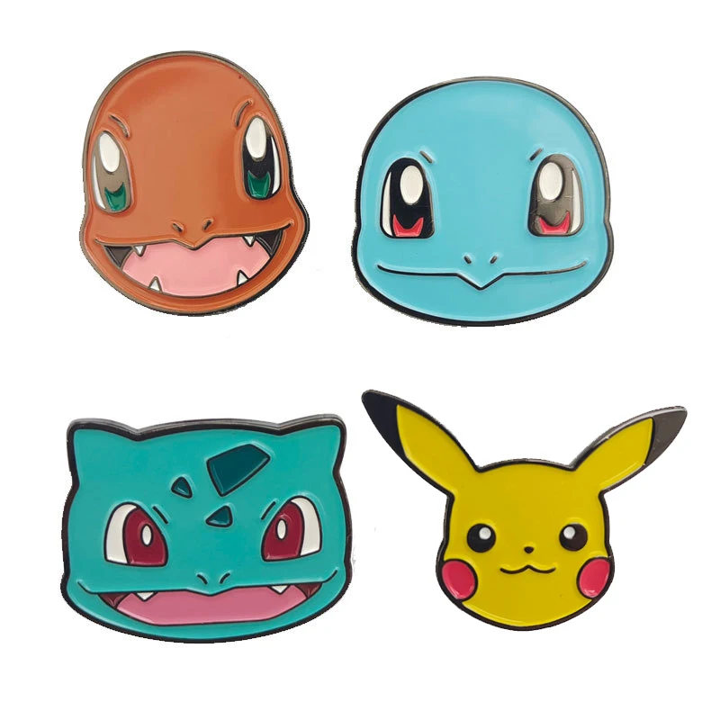 Pokemon Enamel Pin Kawaii Pikachu Bulbasaur Squirtle Charmander Animal Pin Brooches For Women Accessories Halloween Gifts