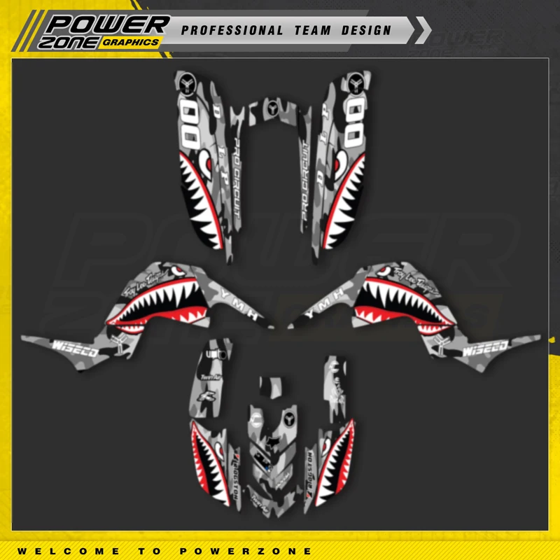 Powerzone Graphics Kit Sticker Decalcomanie Per Yamaha Raptor 660 Adesivo Moto Personalizza 005