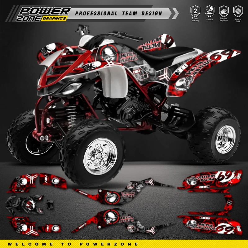 Powerzone Graphics Kit Sticker Decalcomanie Per Yamaha Raptor 660 Adesivo Moto Personalizza 001