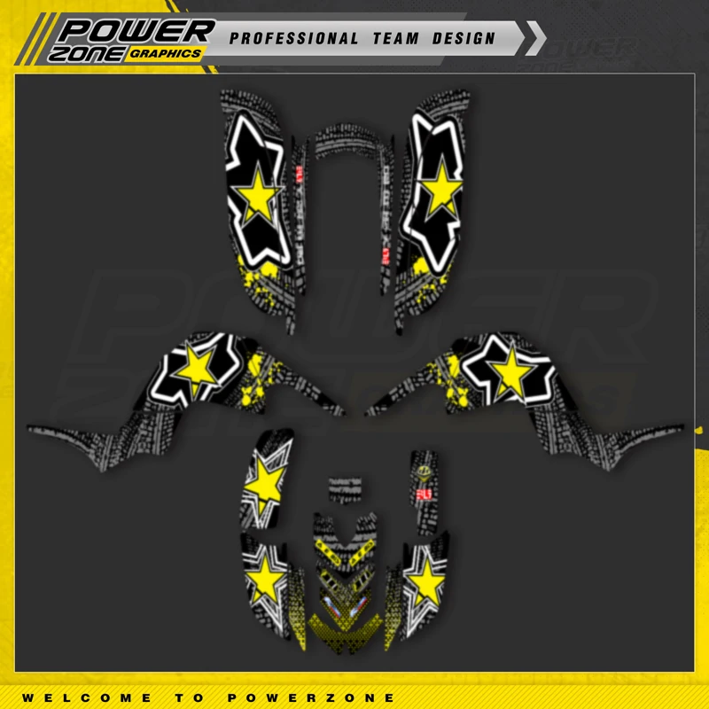 Powerzone Graphics Kit Sticker Decalcomanie Per Yamaha Raptor 660 Adesivo Moto Personalizza 003