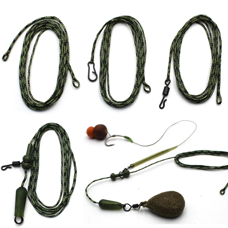 100Cm 45Lb Lenza Da Pesca Alla Carpa Ready Tie Terminal Tackle Link Hook Fishing Loop Sistema Di Elicottero Per Attrezzatura Da Pesca Alla Carpa