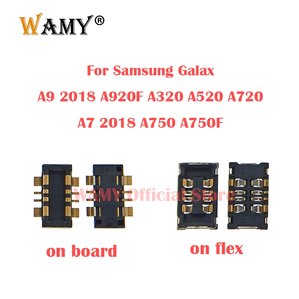 2-5Pcs Batteria Fpc Connettore Clip Holder On Board/Flex Per Samsung Galaxy A9 2018 A920F A320 A520 A720 A7 2018 A750 A750F