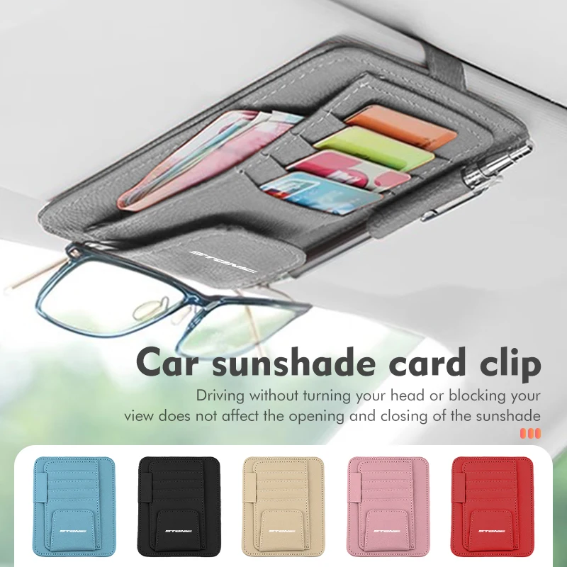 Car Sun Visor Occhiali Clip Organizer Storage Card Pen Holder Per Kia Sorento Stinger Soul Spectra Niro Cadenza Sephia