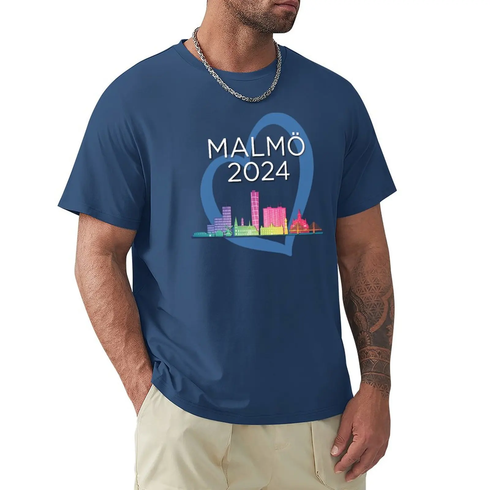 Eurovision Song Contest Malm? 2024 T-Shirt Funnys Boys Animal Print Ventagli Sportivi Ad Asciugatura Rapida Abbigliamento Da Uomo