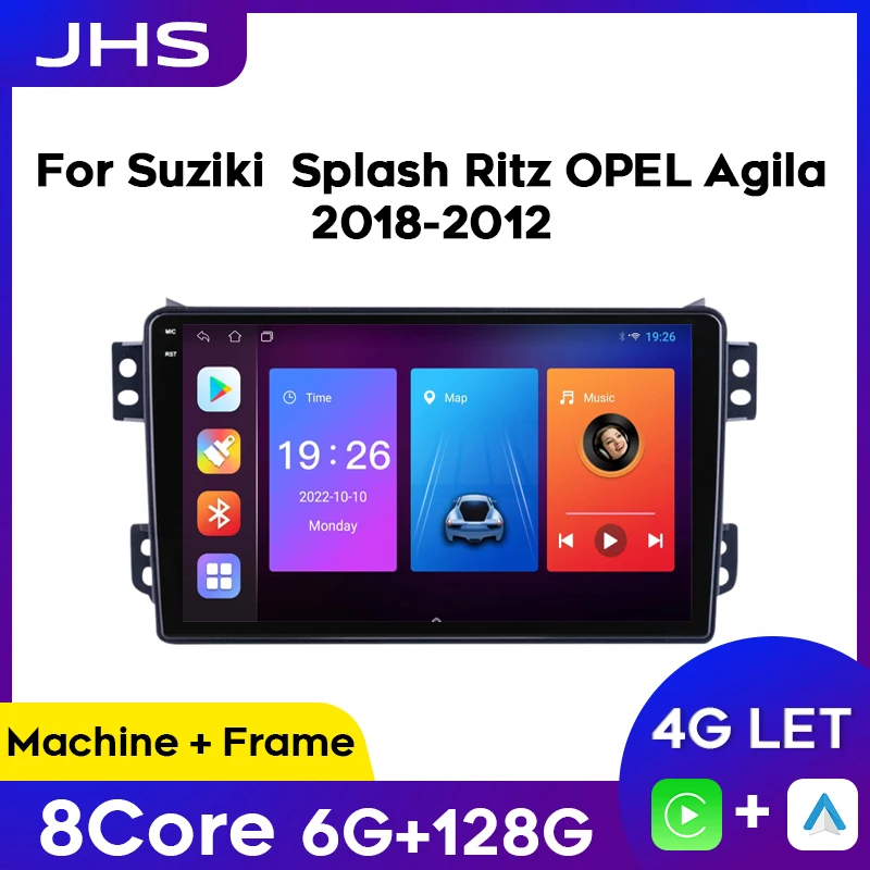 Autoradio Android Per Suzuki Plash Ritz Opel Agila 2008-2012 Lettore Video Stereo Multimediale Gps Navigazione Wireless Carplay Auto