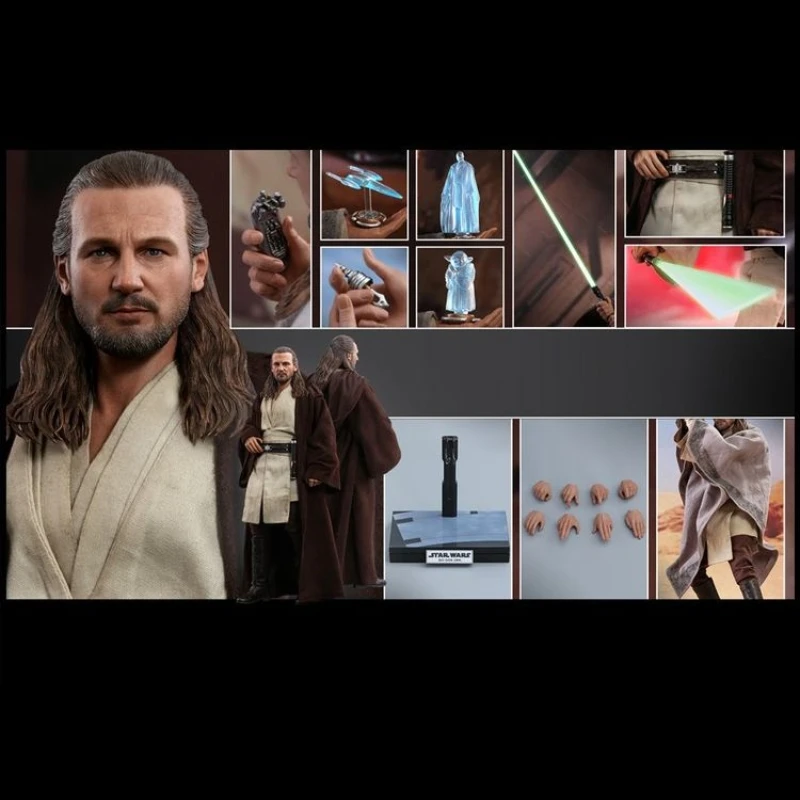 New Spot Hottoys Ht 1/6 Mms525 Star Wars 1 Qui Gon Gold Qui Gon Gold