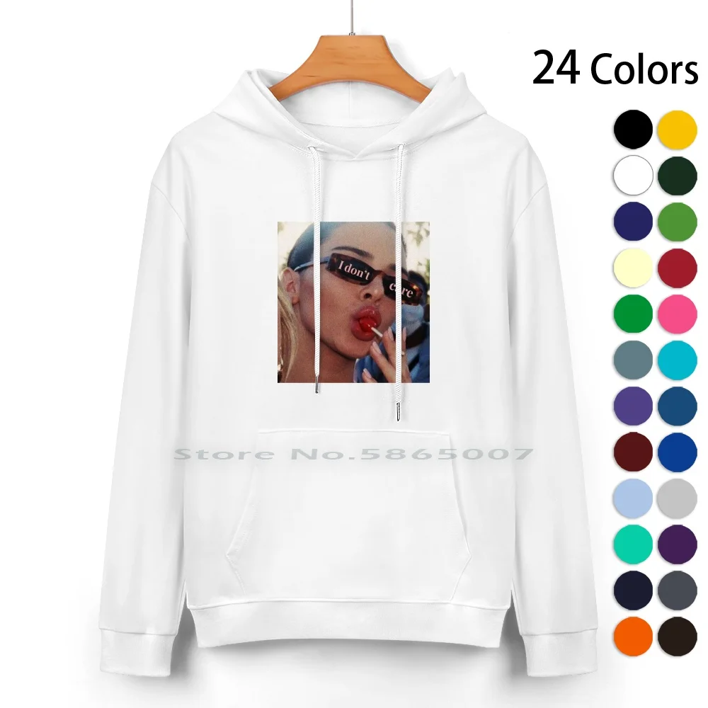 Kendall Jenner I Don'T Care Felpa Con Cappuccio In Puro Cotone Maglione 24 Colori Kendall Jenner Pinterest Kendall Jenner I Dont Care 100%