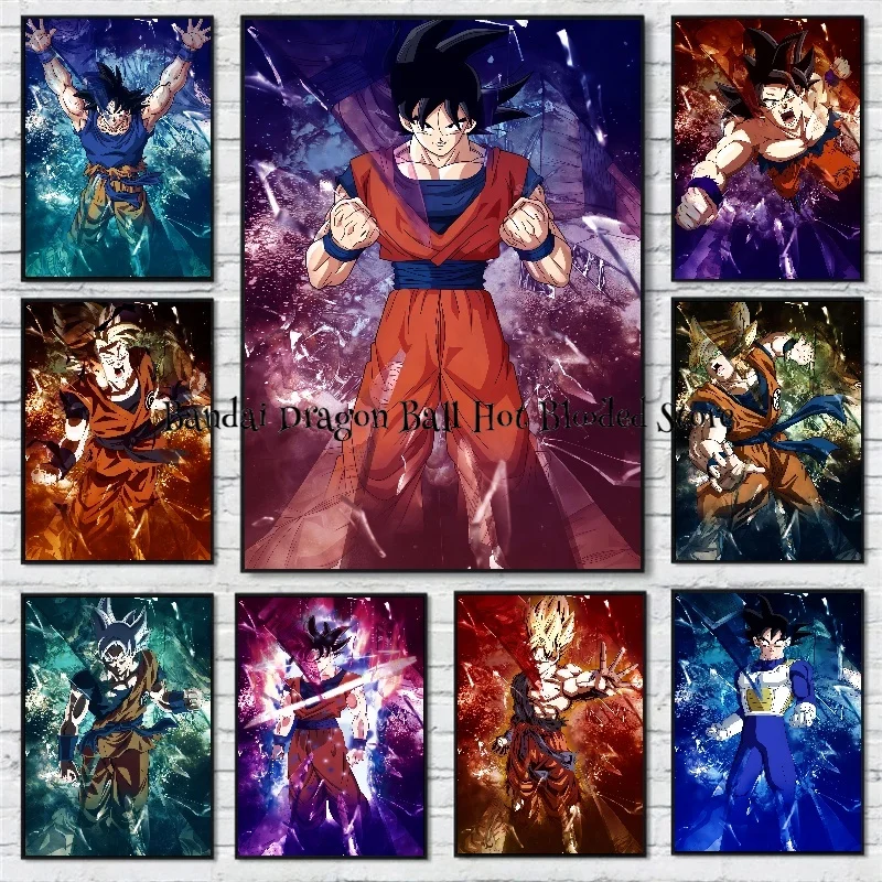 Pittura Su Tela Giappone Anime Figure Super Saiyan Goku Art Poster Picture Modern Home Wall Decoration Pittura Regali Di Compleanno