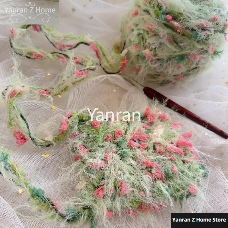 50G Garden Series Hand Mixed Knitting Yarn Filo Di Fiori Verdi Fatto A Mano Crochet Stick Borsa Tessuta Ad Ago Hair Loop Yarn Gift Decor