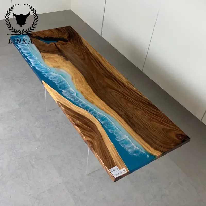 Bordo In Legno Massello Di Resina Di Noce Sudamericana Fabbrica All'Ingrosso Rotondo Epoxy River Table Top Diametro 4 Piedi Personalizzato