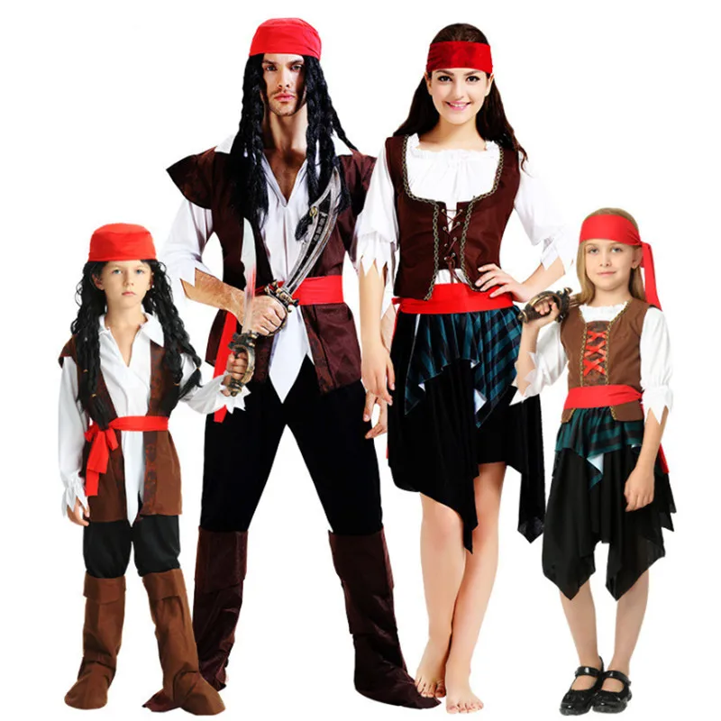 Anime Pirate Cosplay Captain Caribbean Sparrow Fantasia Adulto Cosplay Fancy Dress Carnevale Halloween Cosplay Costume Donna Uomo