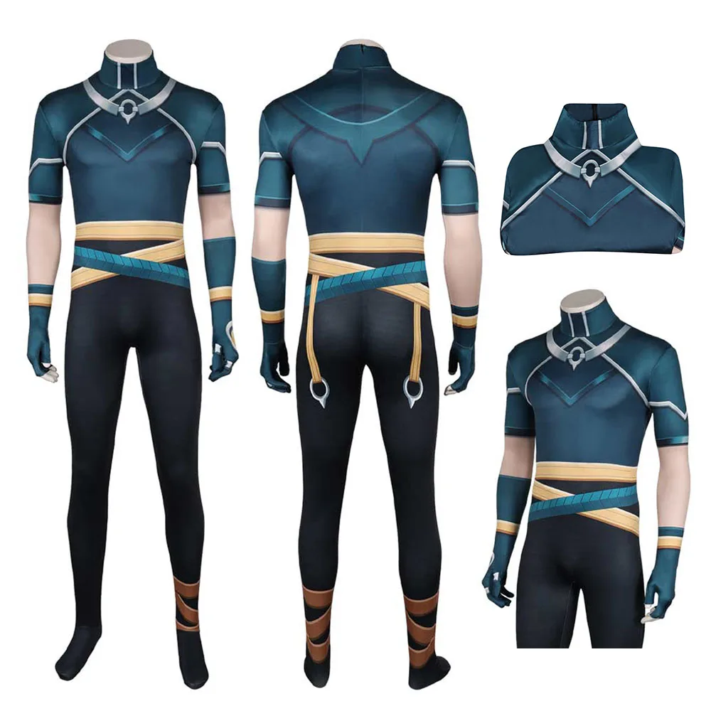 Heartsteel Ezreal Cosplay Costume Game Lol The Prodigal Explorer Adult Men Male Print Tuta Halloween Fantasia Travestimento