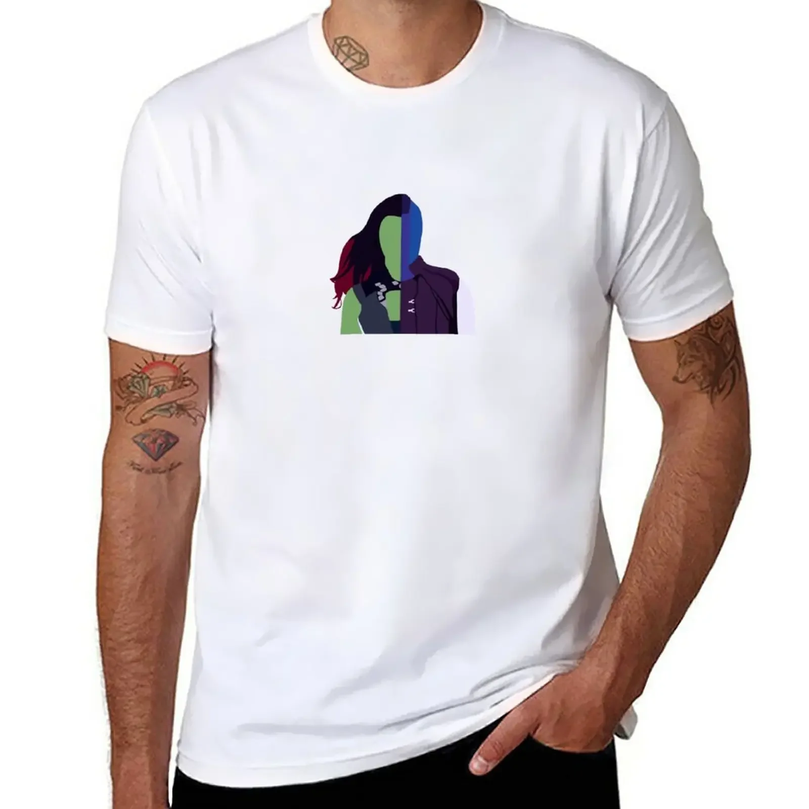 T-Shirt Zoe Saltana E Karen Gillan Vestiti Carini T-Shirt Nere Vintage Per Uomo