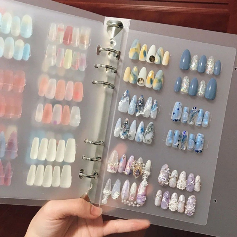 Easy Nail Painting Practice Design Book Manicure Design Tip Pvc Storage Display Album Nails Sample Display Tool
