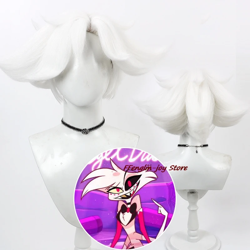 Anime Hazbin Angel Dust Cosplay Hotel Costume Parrucca Uniforme Cosplay Charlie Sexy Dress Stripes Unisex Halloween Party Cosplay Suit