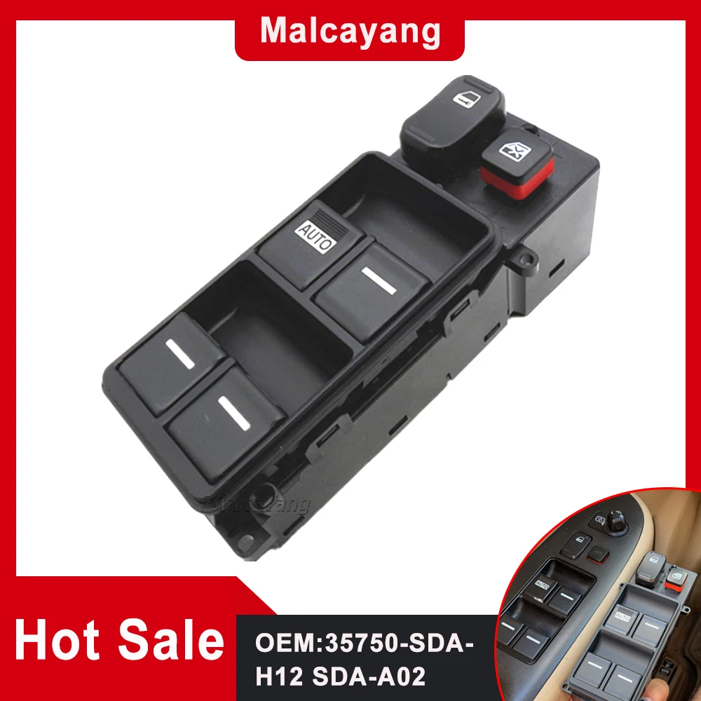 Pulsante Di Controllo Dell'Interruttore Dell'Alzacristallo Elettrico Principale Muslimexmuslimah Per Honda Accord Hybrid Sedan