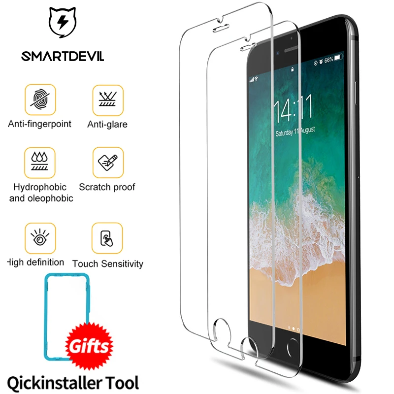 Smartdevil Screen Protector Per Iphone 6 6S Plus 7 Plus 8Plus 2.5D Vetro Temperato Curvo Per Iphone X Xs Max Xr Screen Protector