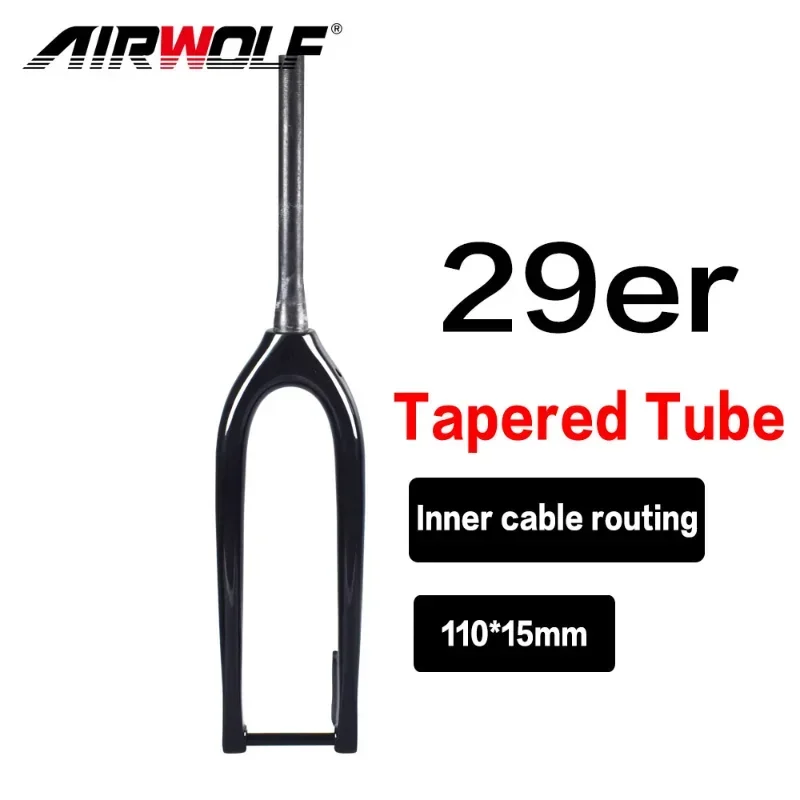 Airwolf T800 Mountain Carbon Bike Ud 29Er Full Carbon Fiber Forcella Per Bicicletta Forcella Anteriore In Carbonio Thru Axle 110*15Mm Free Ship