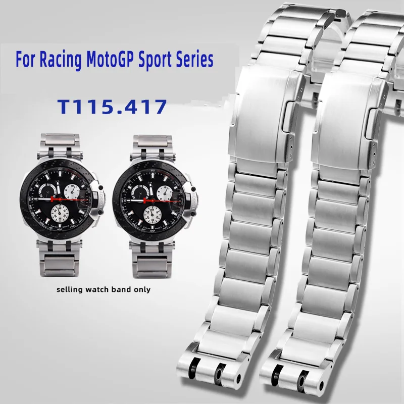 Bracciale In Acciaio Di Precisione Con Doppio Intaglio Per Tissot Racing Motogp Sport Series T115.417 Cinturino Per Orologio Da Uomo Modificato + Stru