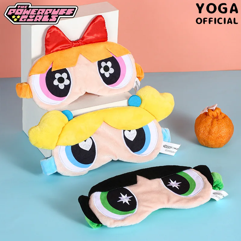 The Powerpuff Girls Plush Lunch Break Maschera Per Gli Occhi Oscurante Cute Cartoon Girls Blossom Bubbles Kawaii Sleep Eye Mask