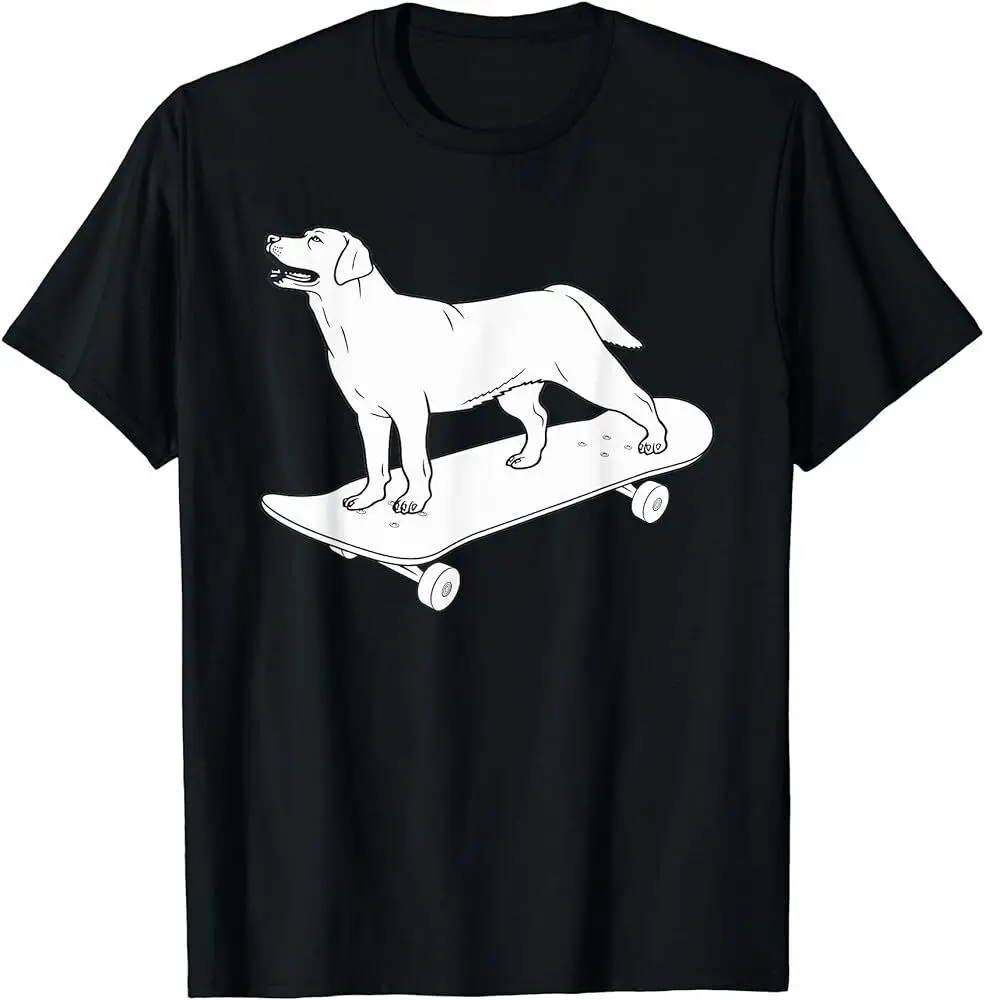 Skateboard Labrador Retriever Dog Skateboarding T Shirt Maniche Lunghe O Corte