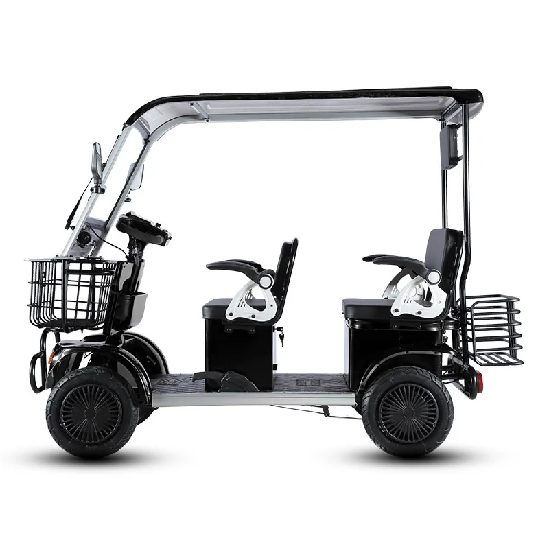 60V 1000W Scooter Per Mobilità Per Adulti Elettrico 4 Ruote Auto Potente Forte Scooter Elettrico Per Uomo Donna Anziano Con Tetto
