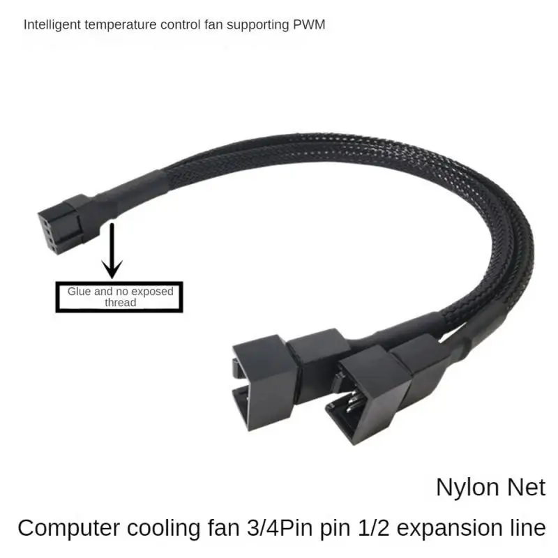 Pin Y Splitter Cable 4 Pin Pwm Femmina A 3/4 Pin Scheda Madre Cpu Fan Custodia Per Pc Adattatore Di Estensione Della Ventola Cavo Accessorio Di Raffre