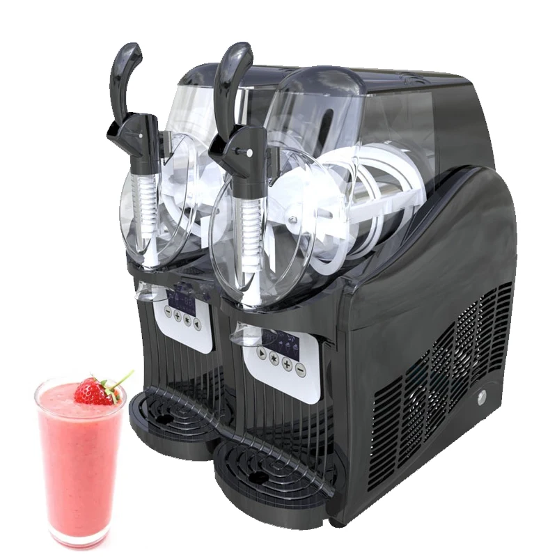 300W Slush Machine Double Slot Snow Melting Machine Snow Mud Ice Beverage Cold Drink Machine Double Tank Slush Ice Cream Machine